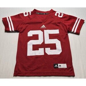 Wisconsin Badgers Jersey Youth Size Medium 10-12 Red Adidas Football NCAA *READ
